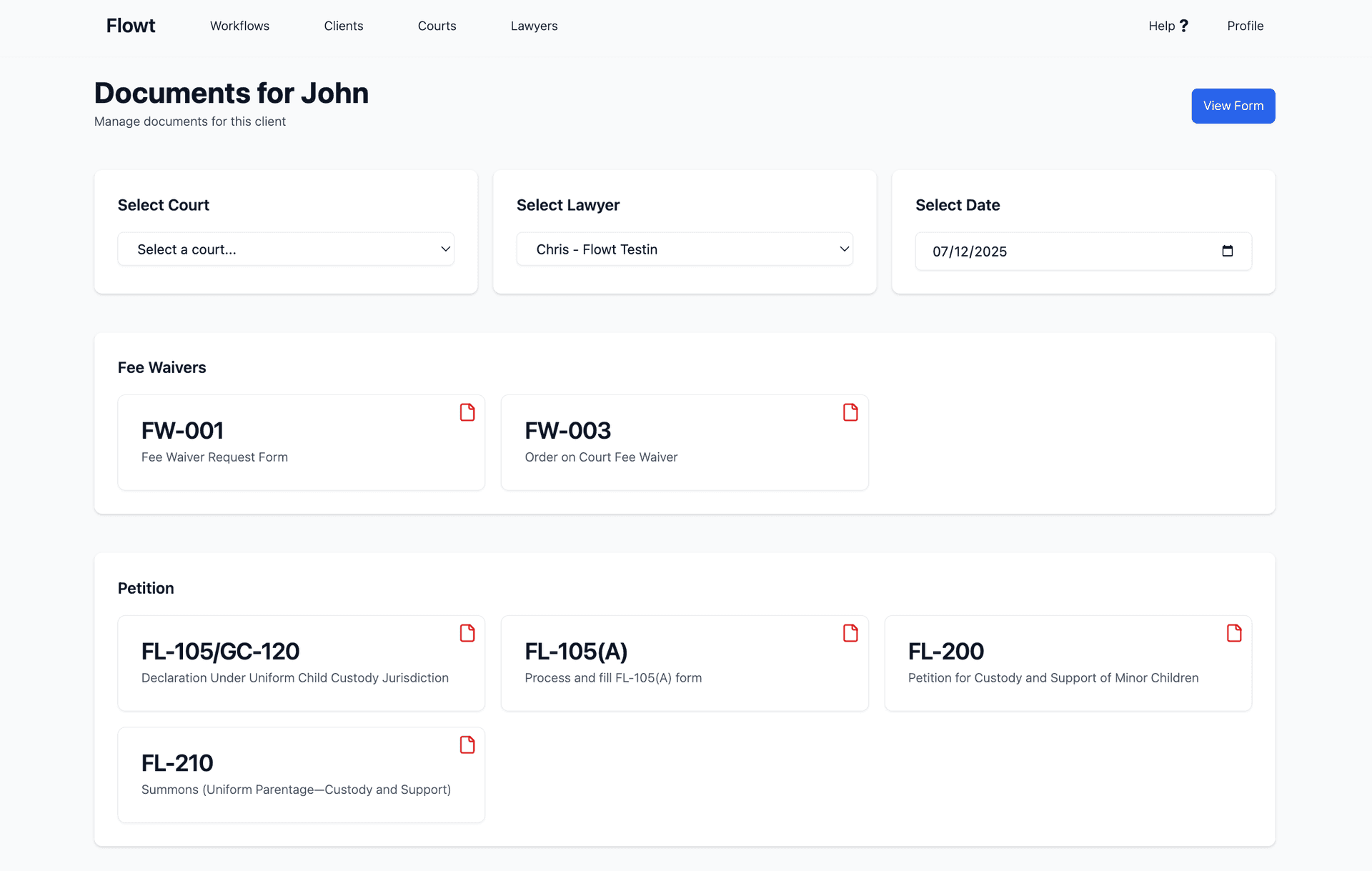 Document generation interface